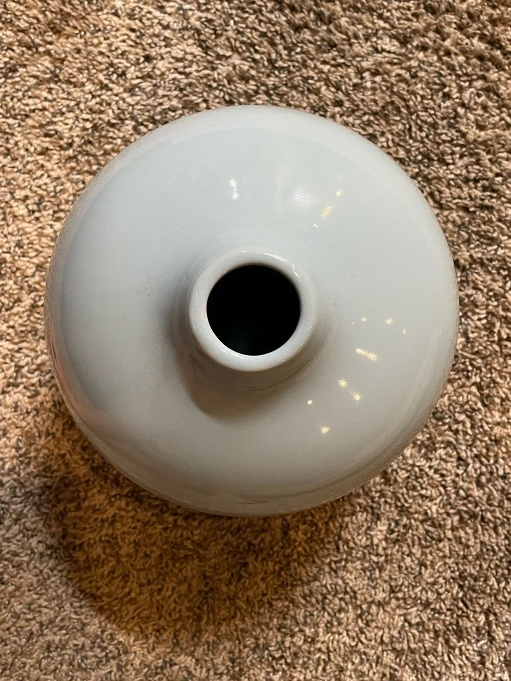Light Blue Round Ceramic Vase